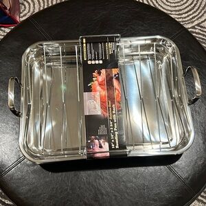 David Burke Stainless Steel Roasting Pan with Rack Extra Large